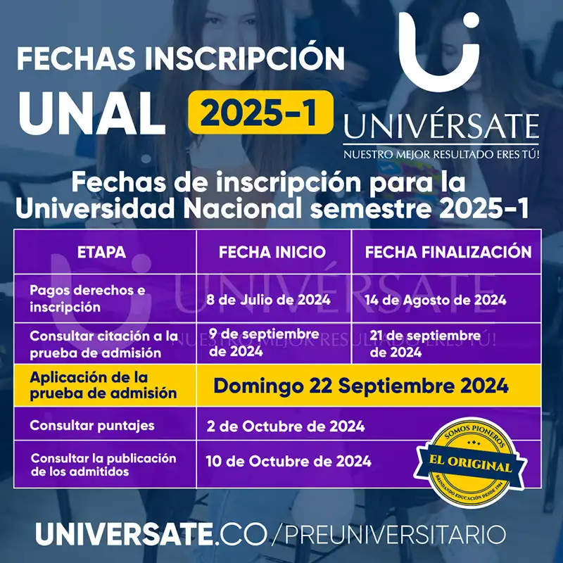 fechas inscripcion unal 2025